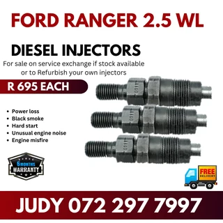 Ford Ranger 2.5 WL Diesel Injectors for sale on service exchange or to recon