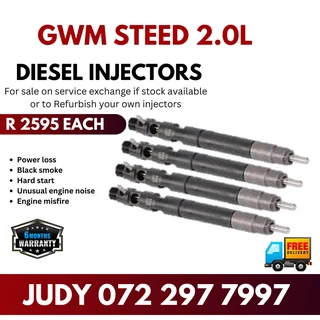 GWM Steed 2.0L Diesel Injectors for sale on service exchange or to recon