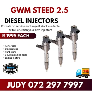 GWM Steed 2.5 Diesel Injectors for sale on service exchange or to recon