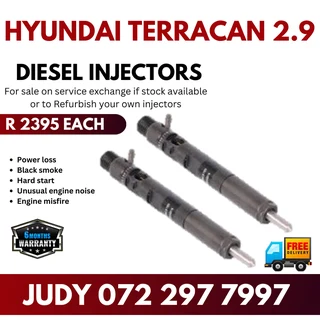 Hyundai Terracan 2.9 Diesel Injectors for sale on service exchange or to recon