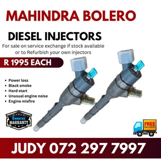 Mahindra Bolero Diesel Injectors for sale on service exchange or to recon