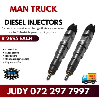 MAN Truck Diesel Injectors for sale on service exchange or to recon