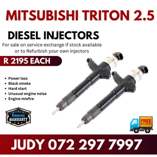 Mitsubishi Triton 2.5 Diesel Injectors for sale on service exchange or to recon