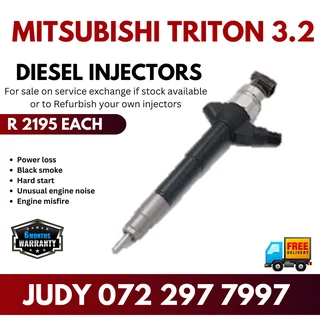 Mitsubishi Triton 3.2 Diesel Injectors for sale on service exchange or to recon