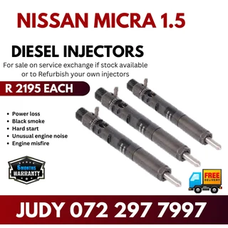 Nissan Micra 1.5 Diesel Injectors for sale on service exchange or to recon