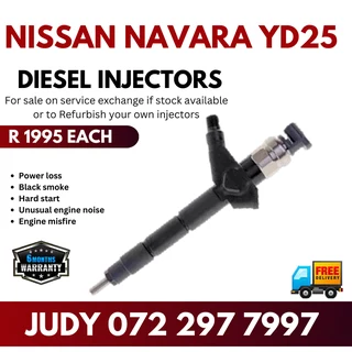 Nissan Navara YD25 Diesel Injectors for sale on service exchange or to recon