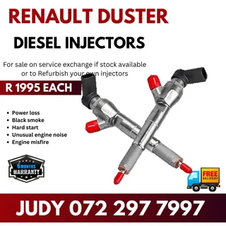 Renault Duster Diesel Injectors for sale on service exchange or to recon
