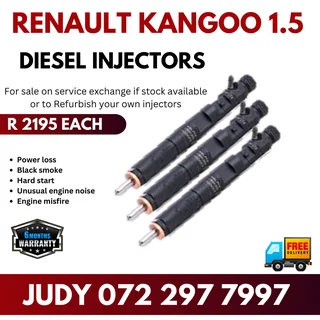 Renault Kangoo 1.5 Diesel Injectors for sale on service exchange or to recon