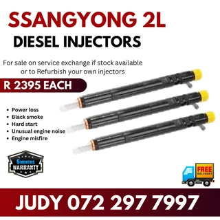 Ssangyong 2L Diesel Injectors for sale on service exchange or to recon