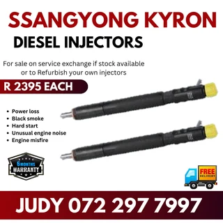 Ssangyong Kyron Diesel Injectors for sale on service exchange or to recon
