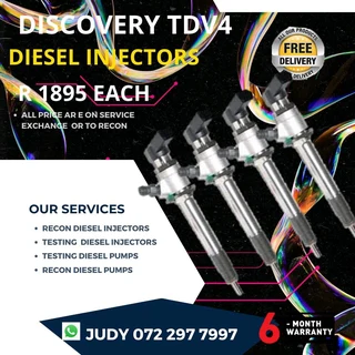Discovery TDV4 Diesel Injectors for sale on service exchange or to recon