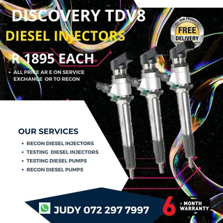 Discovery TDV8 Diesel Injectors for sale on service exchange or to recon