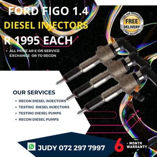 Ford Figo 1.4 Diesel Injectors for sale on service exchange or to recon