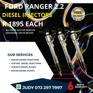 Ford Ranger 2.2 Diesel Injectors for sale on service exchange or to recon
