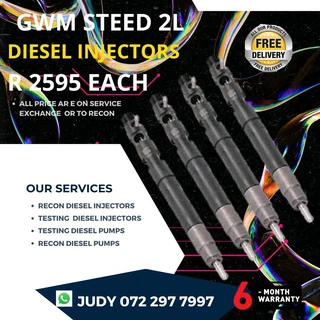 GWM Steed 2L Diesel Injectors for sale on service exchange or to recon