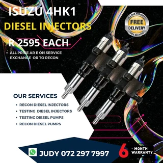 Isuzu 4HK1 Diesel Injectors for sale on service exchange or to recon