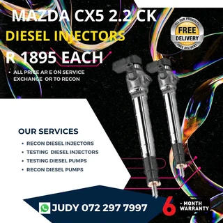 Mazda CX5 2.2 CK Diesel Injectors for sale on service exchange or to recon
