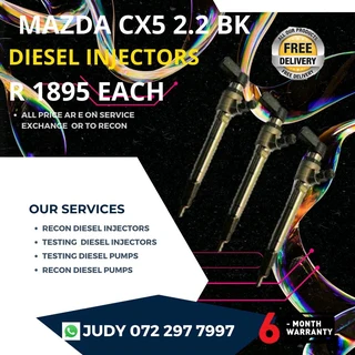 Mazda CX5 2.2 BK Diesel Injectors for sale on service exchange or to recon
