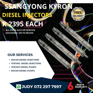Ssangyong Kyron Diesel Injectors for sale on service exchange or to recon