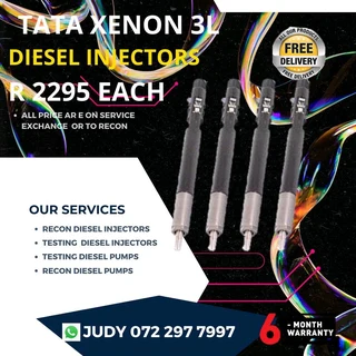 Tata Xenon 3L Diesel Injectors for sale on service exchange or to recon