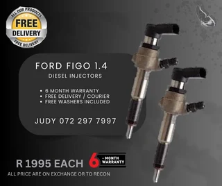 Ford Figo 1.4 Diesel Injectors for sale on service exchange or to recon