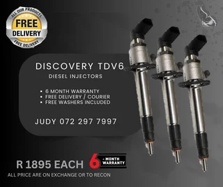 Discovery TDV6 Diesel Injectors for sale on service exchange or to recon