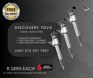 Discovery TDV4 Diesel Injectors for sale on service exchange or to recon