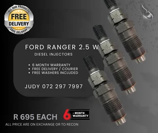Ford Ranger 2.5 WL Diesel Injectors for sale on service exchange or to recon