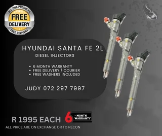 Hyundai Santa FE 2L Diesel Injectors for sale on service exchange or to recon