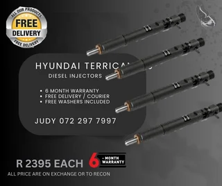 Hyundai Terrican 2.9 Diesel Injectors for sale on service exchange or to recon