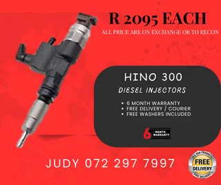 Hino 300 Diesel Injectors for sale on service exchange or to recon