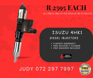Isuzu 4HK1 Diesel Injectors for sale on service exchange or to recon