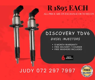 Discovery TDV6 Diesel Injectors for sale on service exchange or to recon