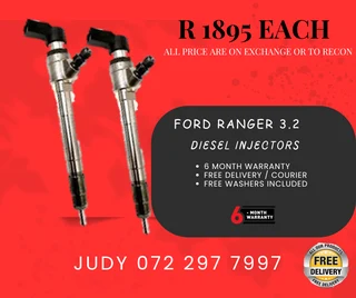 Ford Ranger 3.2 Diesel Injectors for sale on service exchange or to recon