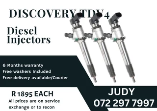 Discovery TDV4 Diesel Injectors for sale on service exchange or to recon