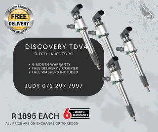 Discovery TDV4 Diesel Injectors for sale on service exchange or to recon