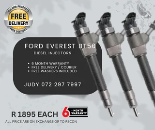 Ford Everest BT50 Diesel Injectors for sale on servcie exchange or to recon