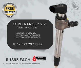 Ford Ranger 2.2 Diesel Injectors for sale on service exchange or to recon