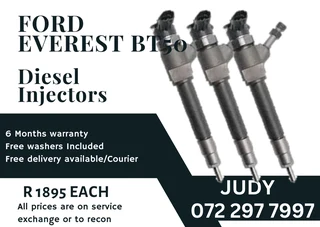 Ford Everest BT50 Diesel Injectors for sale with a 6 month warranty