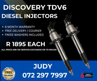 Discovery TDV6 Diesel Injectors for sale with a 6 month warranty