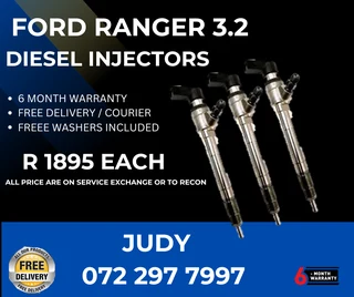 Ford Ranger 3.2 Diesel Injectors for sale on service exchange or to recon