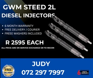 GWM Steed 2L Diesel Injectors for sale with a 6 month warranty