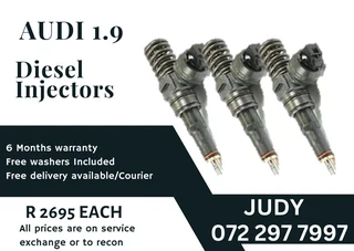 Audi 1.9 Diesel Injectors for sale on service exchange with a 6 month warranty