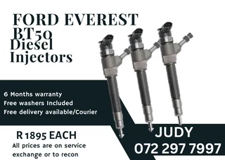 Ford Everest BT50 Diesel Injectors for sale on service exchange with a 6 month warranty
