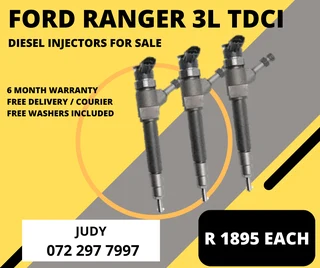 Ford Ranger 3L TDCI Diesel Injectors for sale on service exchange or to recon