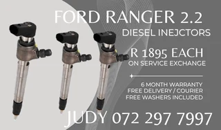 Ford Ranger 2.2 Diesel Injectors for sale on service exchange or to recon