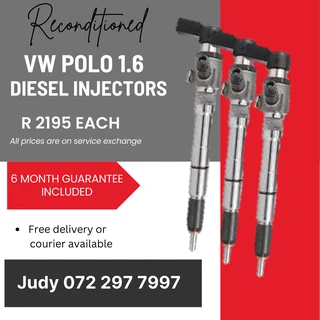 VW Polo 1.6 Diesel Injectors for sale on service exchange or to recon