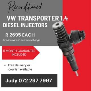 VW Transporter 1.4 Diesel Injectors for sale on service exchange or to recon