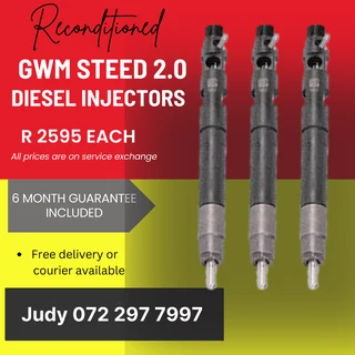 GWM Steed 2.0 Diesel Injectors for sale on servcie exchange or to recon