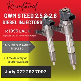 GWM Steed 2.5 & 2.8 Diesel Injectors for sale on service  exchange or to recon